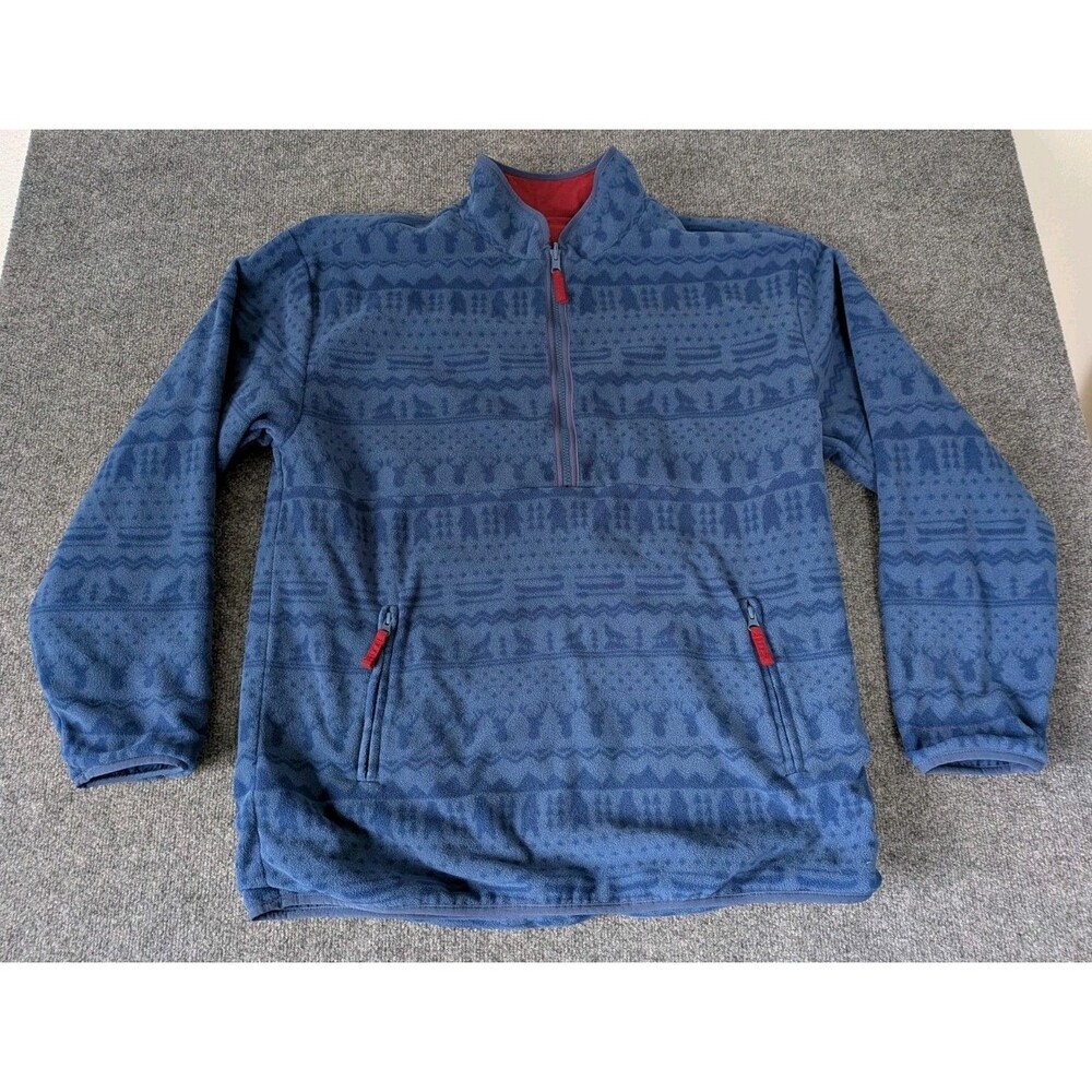 Chubbies The Arctic Tundra Jacket Mens Sz XL Blue Fleece Reversible Windbreaker